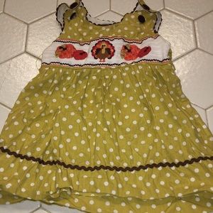 Lil Cactus Thanksgiving Pinafore smock dress